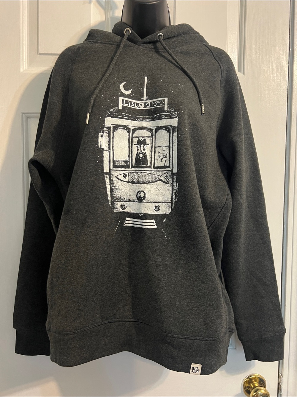 Unisex Lisbon Portugal Artist Charcoal Graphic Hoodie Sweatshirt - Unbranded